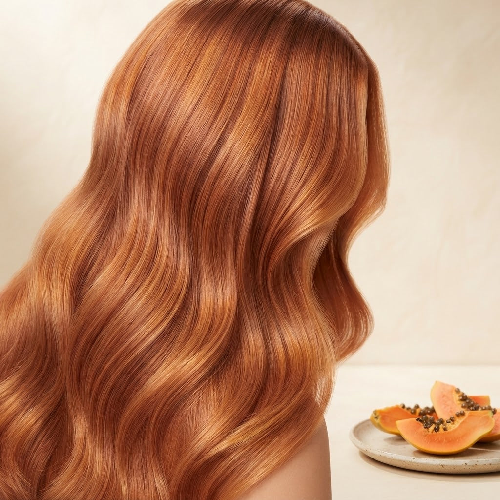 Orange copper Papaya Hair Color shade